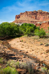 Colorful Layers of earth within the Colorado Plateau Physiographic Province in Capitol Reef National Park in Utah