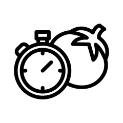 pomodoro technique line icon illustration vector graphic. Simple element illustration vector graphic, suitable for app, websites, and presentations isolated on white background