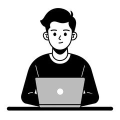 Man/women working on laptop illustration