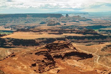Fototapeta na wymiar Dead Horse Point State Park in San Juan County, Utah, dramatic overlook of the Colorado River and Canyonlands National Park