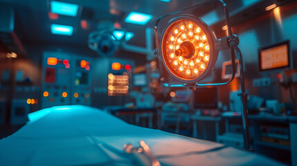 equipment and medical devices in modern operating room.