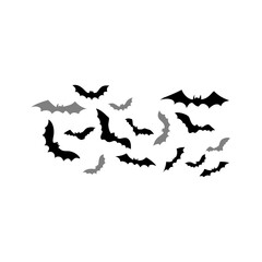 flying bats silhouette 