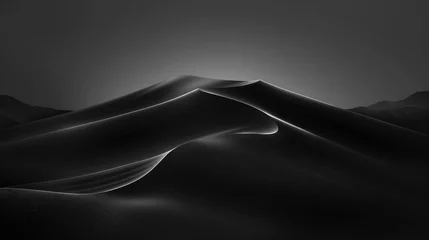 Foto op Canvas Abstract black minimal background of organic sand dune shapes © boxstock production
