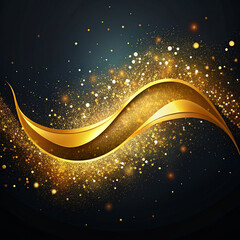 Abstract Banner Golden Wave