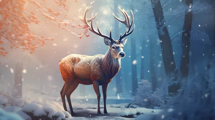 Zelfklevend Fotobehang Beautiful deer © Hassan