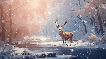 Tuinposter Beautiful deer © Hassan