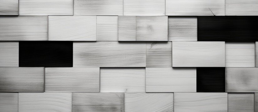 Square Black and White Wooden Texture Background