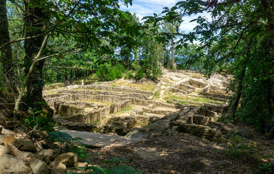 Hill fort (castro) of Armea, pre-Roman and Roman settlement in Augas Santas. Ourense, Galicia, Spain.