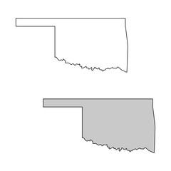 United States of America, Oklahoma state, map borders of the USA Oklahoma state.