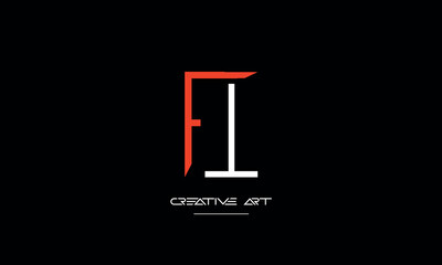 FI, IF, F, I abstract letters logo monogram