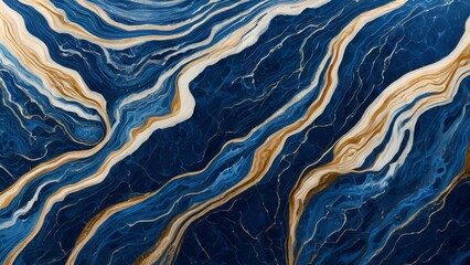 Obraz premium dark blue marble pattern background design 