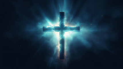 Blurry Christian cross symbol