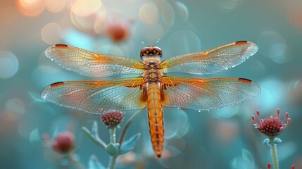 dragonfly in nature realistic photo
