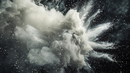 Capture still image of white dust explosion