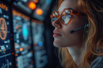 Astrophysicist Analyzing Celestial Bodies and Troubleshooting Spacecraft Systems at Mission Control