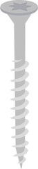 A simple light grey screw flat 2D illustartion drawing vector image