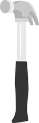 Simple 2D illustration drawing light grey hammer turnaround object, hammer front side, diy project repairman house, vector element