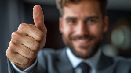 A man in a formal suit pointing directly at the viewer