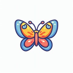 Adorable Butterfly Flat Logo Design. Perfect for Apps & Branding.