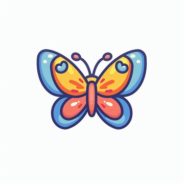 Adorable Butterfly Flat Logo Design. Perfect for Apps & Branding.