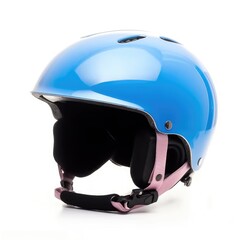 Fototapeta premium Modern Blue Biker Helmet for Protection and Safety.