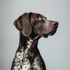kurtzhaar on a white background. portrait of a pet, a breed of hunting dogs.