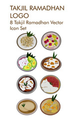 Takjil ramadhan logo vector icon set 