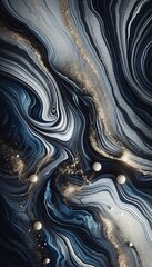 Blue hues and silver marble texture