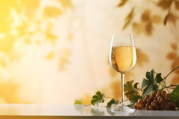 A Glass Of Wine Is Being Placed Into The Glass Background - obrazy, fototapety, plakaty