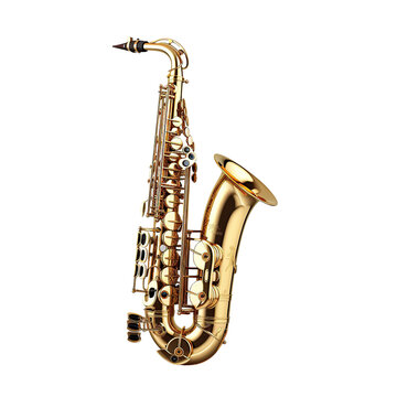 Saxophone isolated on transparent or white background
