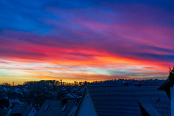 Pfaffenhofen Top of the Roof view during sunset phase