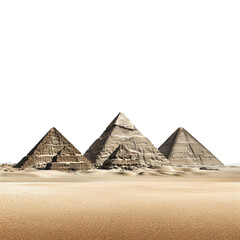 Giza pyramids isolated on transparent or white background