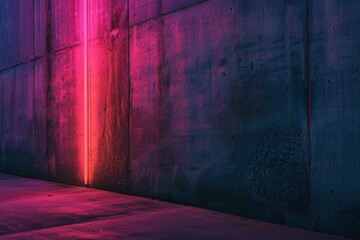 Neon Glow on Urban Concrete Wall: A Fusion of Color and Texture