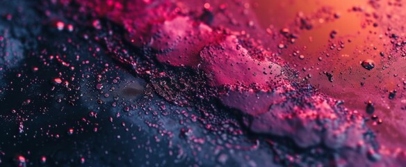 Vibrant Abstract Background: A Mesmerizing Interplay of Color and Water Droplets Captured in High-Resolution for Creative Designs and Artistic Projects