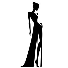 silhouette of a woman in a dress
