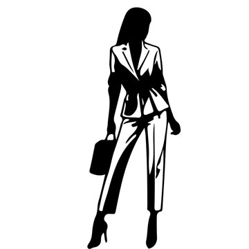 recommend clip art: silhouette of a business woman  l posing l model l fashion
