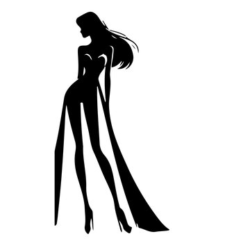 recommend clip art: silhouette of a woman  l posing l model l fashion