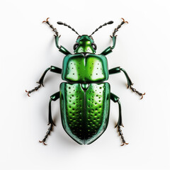 Scarab beetle on white background