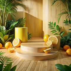 Background Lemon Fruit Platform