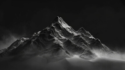 Abstract black minimal background organic mountain shape
