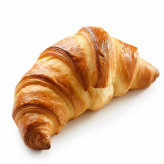 Plain croissant on white background