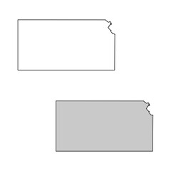 United States of America, Kansas state, map borders of the USA Kansas state.