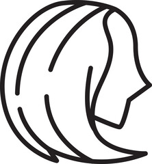 Woman Hairstyle Line Art
