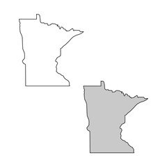 United States of America, Minnesota state, map borders of the USA Minnesota state.