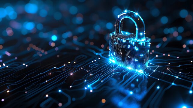 cyber security padlock symbolizes the protection and safeguarding of digital assets and information against unauthorized access, cyber threats, and malicious activities