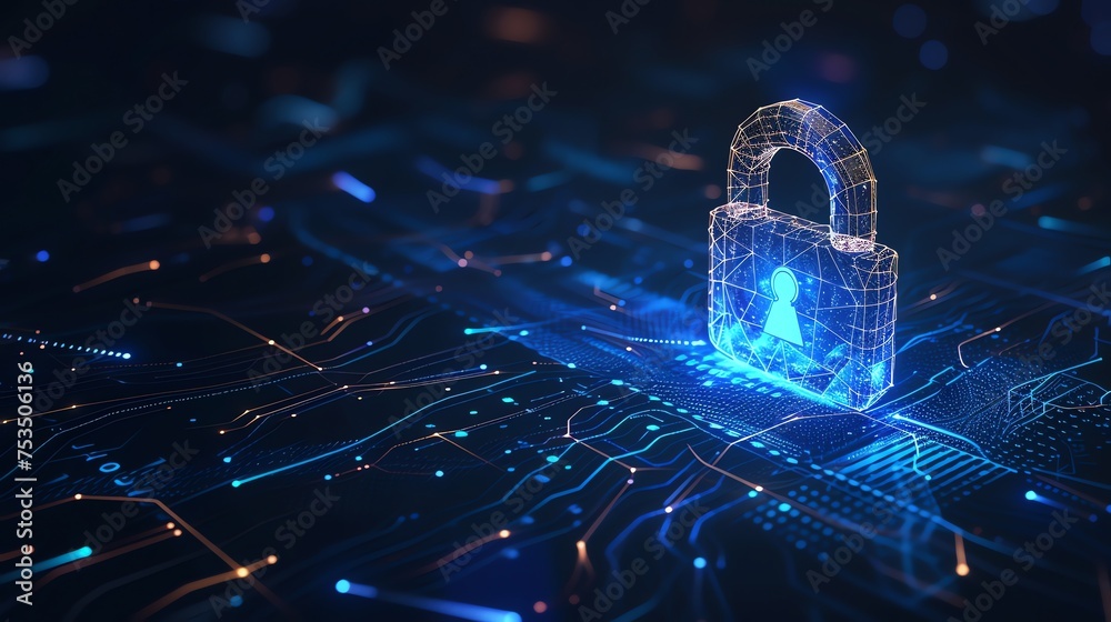 Aufkleber cyber security technology save data