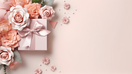 gift birthday love box pink background ai visual concept
