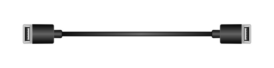 横向きの変換ケーブル_USB Type-A 2.0_メス_USB Type-A 2.0_メス