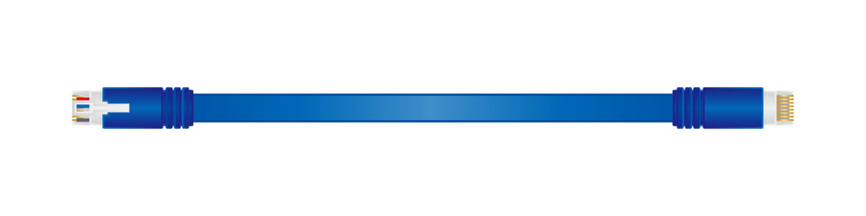 Obraz premium 横向きの変換ケーブル_Flat LAN cable_Blue