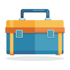  Toolbox flat vector illustration on white background.